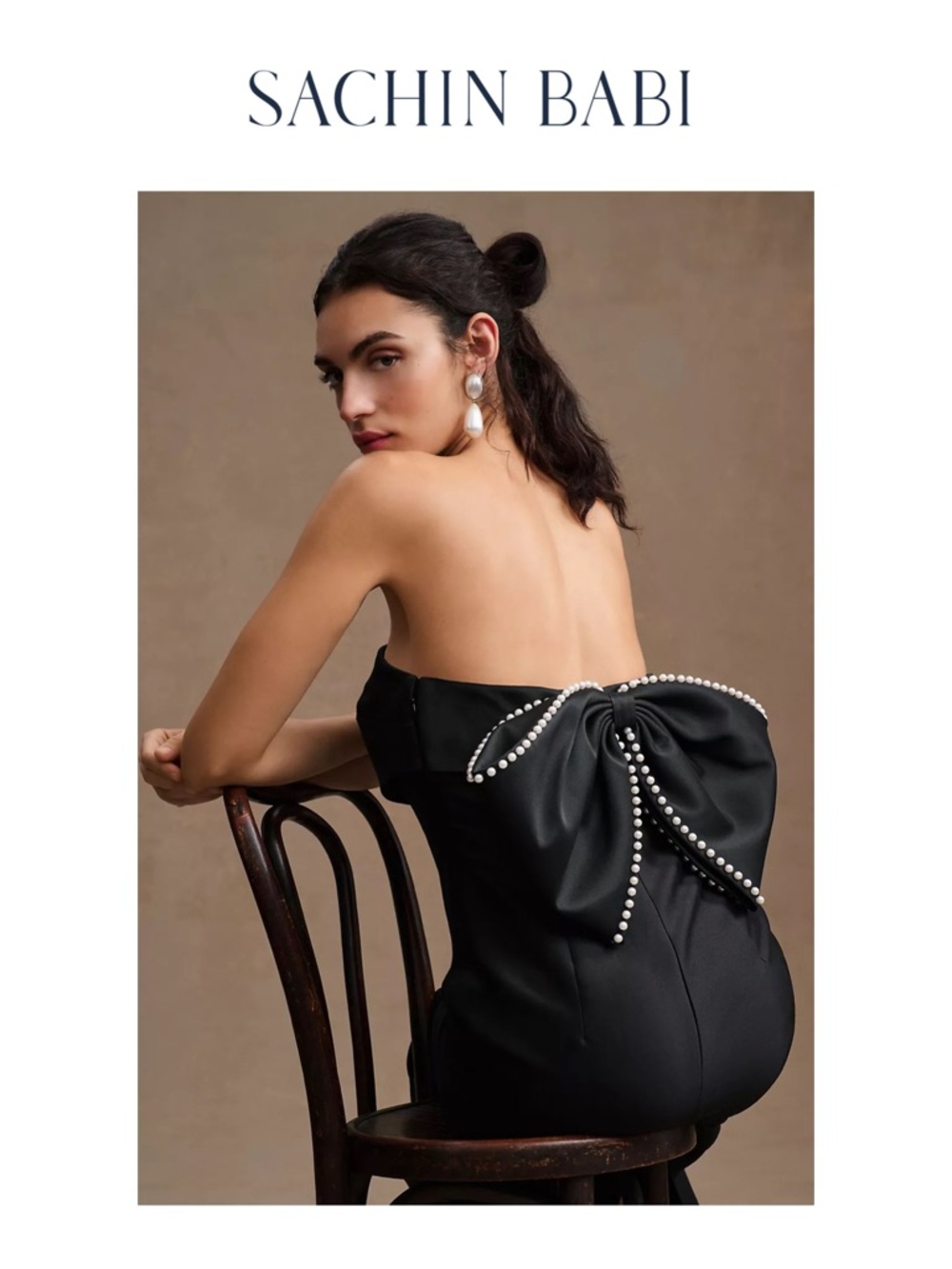 SACHIN & BABI Keira Embellished Bow Strapless Gown